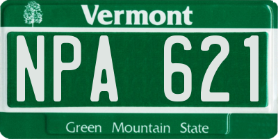 VT license plate NPA621