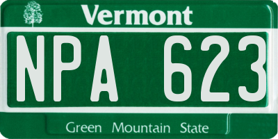 VT license plate NPA623