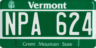 VT license plate NPA624
