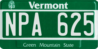 VT license plate NPA625