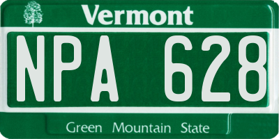VT license plate NPA628