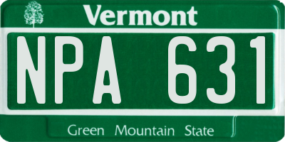 VT license plate NPA631