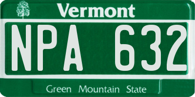 VT license plate NPA632