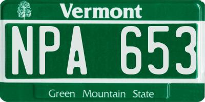 VT license plate NPA653