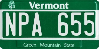 VT license plate NPA655