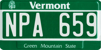 VT license plate NPA659