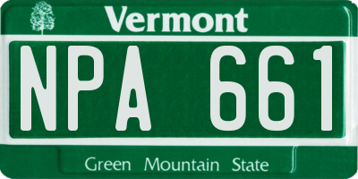 VT license plate NPA661