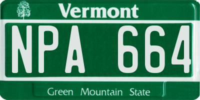VT license plate NPA664
