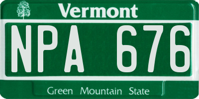 VT license plate NPA676