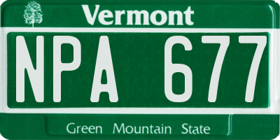 VT license plate NPA677