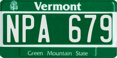 VT license plate NPA679