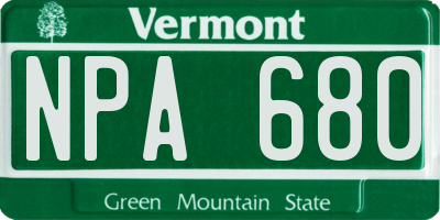 VT license plate NPA680