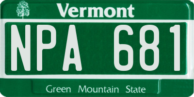 VT license plate NPA681