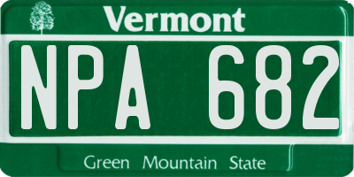 VT license plate NPA682