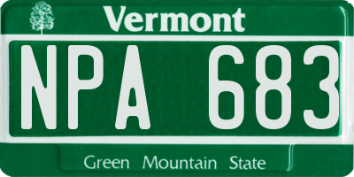 VT license plate NPA683