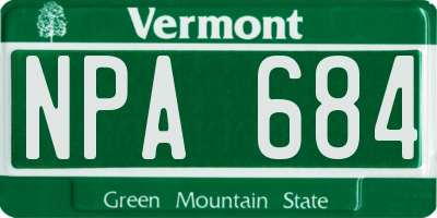 VT license plate NPA684