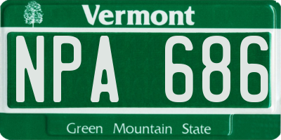 VT license plate NPA686