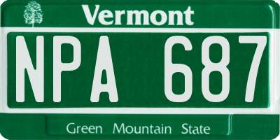 VT license plate NPA687