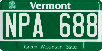 VT license plate NPA688