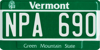 VT license plate NPA690