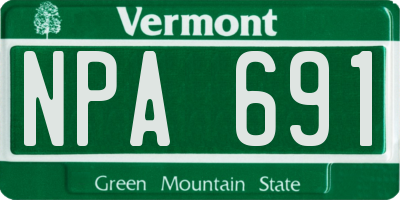 VT license plate NPA691