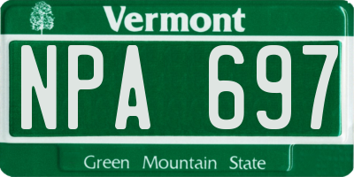 VT license plate NPA697