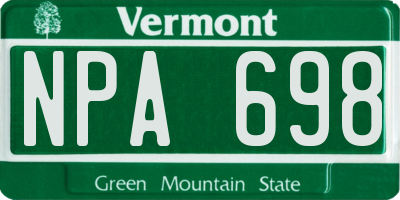 VT license plate NPA698