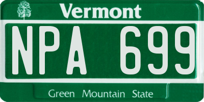 VT license plate NPA699