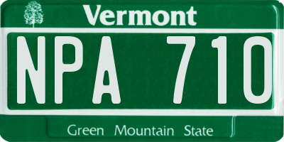 VT license plate NPA710