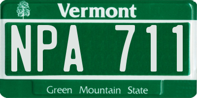 VT license plate NPA711