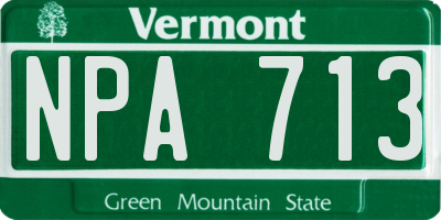 VT license plate NPA713