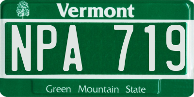 VT license plate NPA719