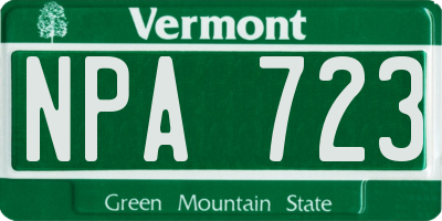 VT license plate NPA723