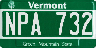 VT license plate NPA732