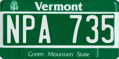 VT license plate NPA735