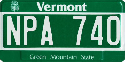 VT license plate NPA740