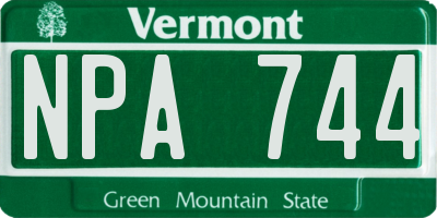 VT license plate NPA744