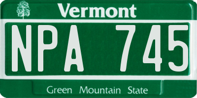 VT license plate NPA745