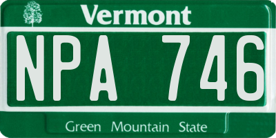 VT license plate NPA746