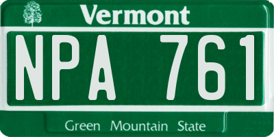 VT license plate NPA761