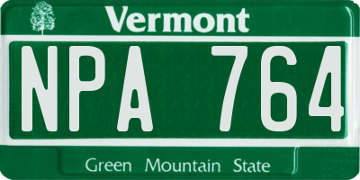 VT license plate NPA764