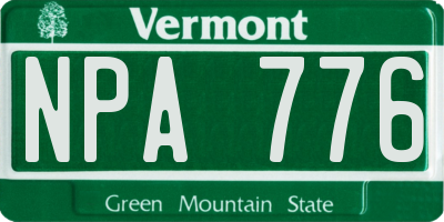 VT license plate NPA776