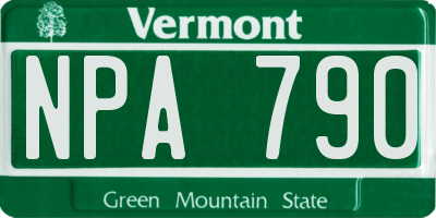 VT license plate NPA790