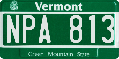 VT license plate NPA813