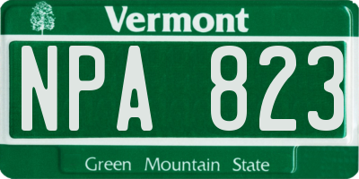 VT license plate NPA823