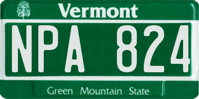 VT license plate NPA824
