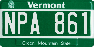VT license plate NPA861