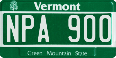 VT license plate NPA900