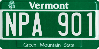 VT license plate NPA901