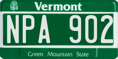 VT license plate NPA902